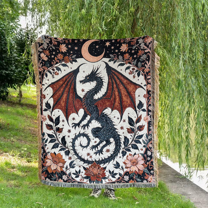 Medieval-style dragon tassel tapestry